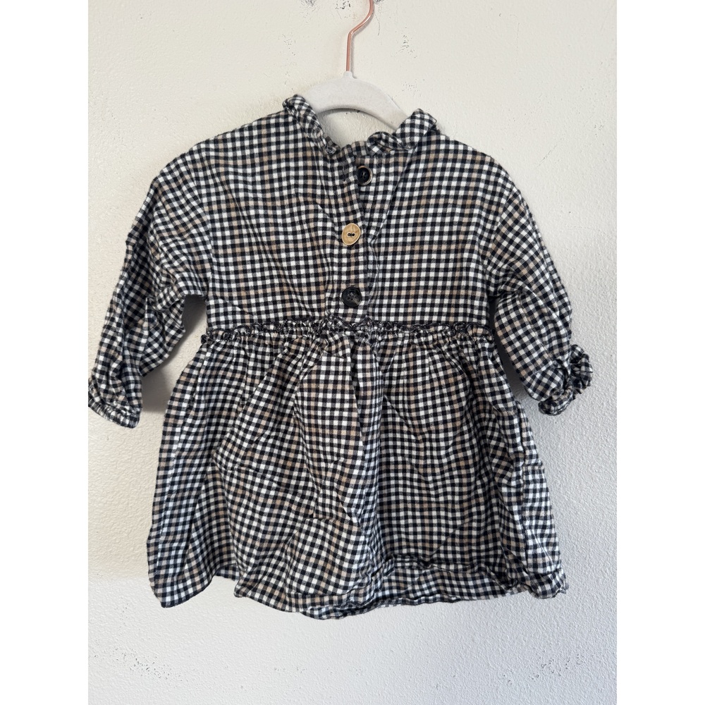 Zara Baby Black White Gingham Dress 18-24 Months
